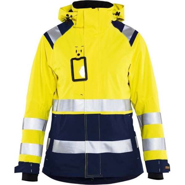Blåkläder 4904-1987 Dames Shell jack High Vis Geel/Marineblauw maat XXXL Blåkläder 4904-1987 Dames Shell jack High Vis Geel/Marineblauw maat XXXL