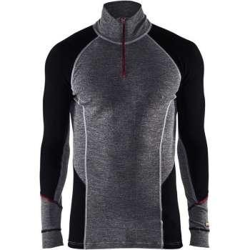 Blåkläder 4699-1736 Onderhemd zip-neck Grijs/Zwart maat M