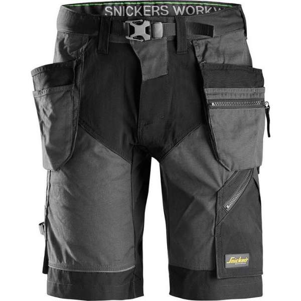 Snickers FlexiWork Stretch Korte broek+ HP 6904 - Mannen - Staalgrijs/Zwart - 54 Snickers FlexiWork Stretch Korte broek+ HP 6904 - Mannen - Staalgrijs/Zwart - 54