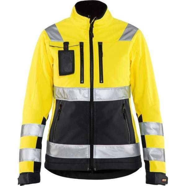 Blåkläder 4902-2517 Dames Softshell jack High Vis Geel/Zwart maat L