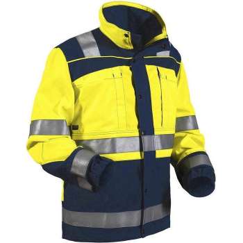 Blåkläder 4029-1370 Jack Ongevoerd High Vis. Geel/Marineblauw maat M