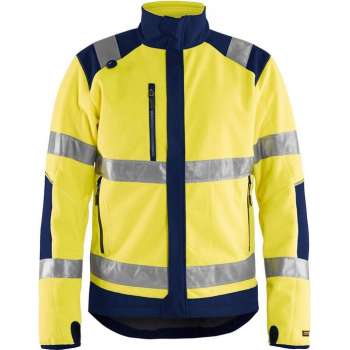 Blåkläder 4888-2524 Fleecejack High Vis Geel/Marineblauw maat S