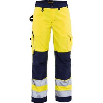 Blåkläder 7155-1811 Dames werkbroek High Vis zonder spijkerzakken Geel/Marineblauw maat D22
