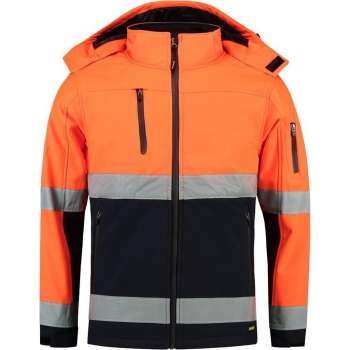 Tricorp Soft Shell jack EN471 Bi-color - Workwear - 403007 - Fluor Oranje-Navy - maat XS