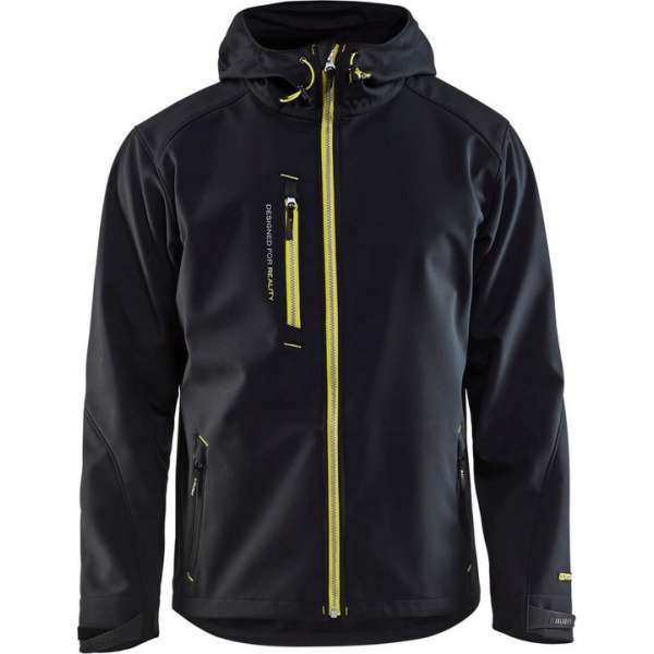 Blåkläder 4949 Softshell Jack – Zwart/High Vis Geel - 4XL Blåkläder 4949 Softshell Jack – Zwart/High Vis Geel - 4XL