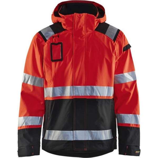 Blåkläder 4987-1987 Shell jack High Vis ongevoerd Rood/Zwart maat 5XL Blåkläder 4987-1987 Shell jack High Vis ongevoerd Rood/Zwart maat 5XL