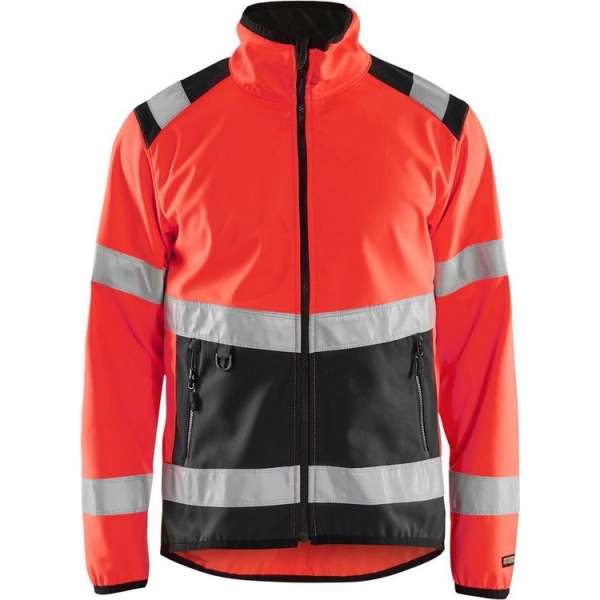 Blåkläder 4877-2516 Softshell jack High Vis Fluor Rood/Zwart maat L