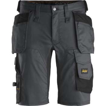 Snickers Korte Broek AllroundWork Stretch Holsterzakken 6141 - Mannen - Grijs/Zwart - 58