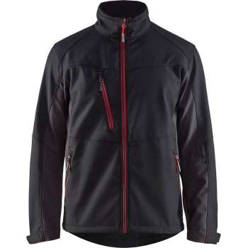 Blaklader Softshell Jack 4950-2516 - Mannen - Zwart/Rood - XL