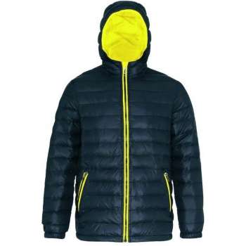 Luxe gewatteerd jack, kleur Black/ Bright Yellow, Maat XXL