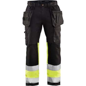 Blaklader High Vis werkbroek met stretch - Zwart/High Vis Geel - C64