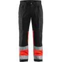 Blaklader Werkbroek met stretch High Vis - Zwart/High Vis Rood - C156