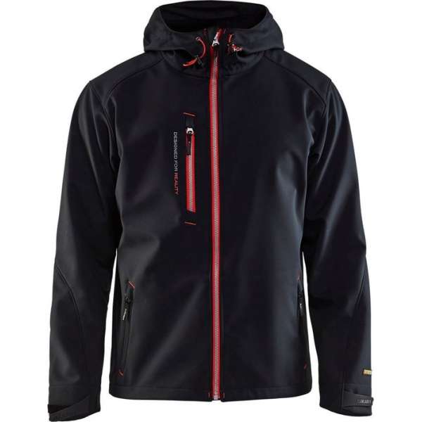 Blåkläder 4949-2517 Softshell Jack Zwart/Rood maat XXXL Blåkläder 4949-2517 Softshell Jack Zwart/Rood maat XXXL