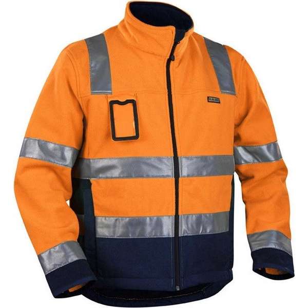 Blåkläder 4839-2545 Fleecejas High Vis Oranje/Marineblauw maat XXXL Blåkläder 4839-2545 Fleecejas High Vis Oranje/Marineblauw maat XXXL