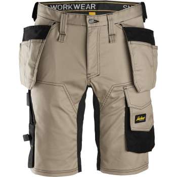 Snickers Korte Broek AllroundWork Stretch Holsterzakken 6141 - Mannen - Khaki/Zwart - 44