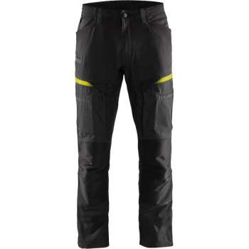 Blaklader Service werkbroek met stretch - Zwart/High Vis Geel - D116