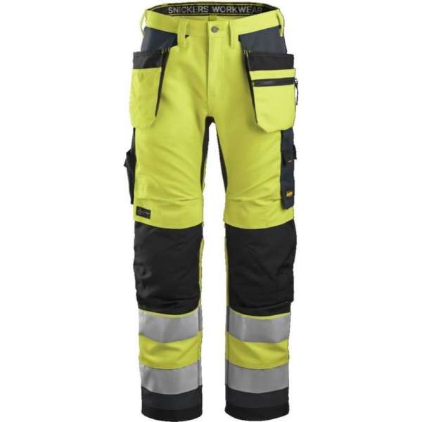 Snickers Werkbroek+ AllroundWork HV Holsterzakken CL.2 6230 - Mannen - Geel/Grijs - 54 Snickers Werkbroek+ AllroundWork HV Holsterzakken CL.2 6230 - Mannen - Geel/Grijs - 54