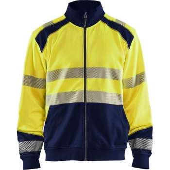 Blaklader Sweatshirt hele rits High Vis - High Vis Geel/Marineblauw - S