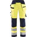 Blåkläder 7167-2517 Dames Softshell werkbroek High Vis Geel/Marineblauw maat 48