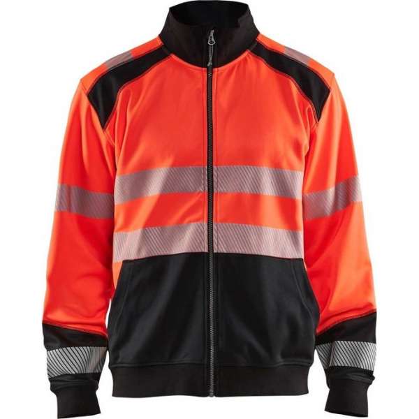 Blaklader Sweatshirt hele rits High Vis - High Vis Rood/Zwart - S