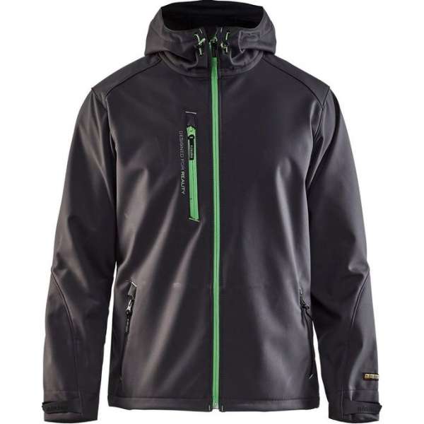Blåkläder 4949-2517 Softshell Jack Donkergrijs/Groen maat XS Blåkläder 4949-2517 Softshell Jack Donkergrijs/Groen maat XS