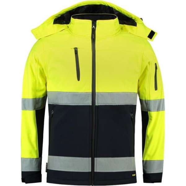 Tricorp Soft Shell jack EN471 Bi-color - Workwear - 403007 - Fluor Geel-Navy - maat 5XL