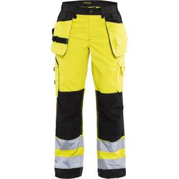Blåkläder 7156-1811 Dames werkbroek High Vis met spijkerzakken Geel/Zwart maat 46