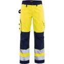Blåkläder 7155-1811 Dames werkbroek High Vis zonder spijkerzakken Geel/Marineblauw maat D23