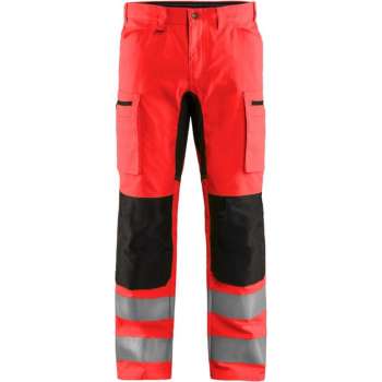 Blaklader High Vis broek met stretch - High Vis Rood/Zwart - C152