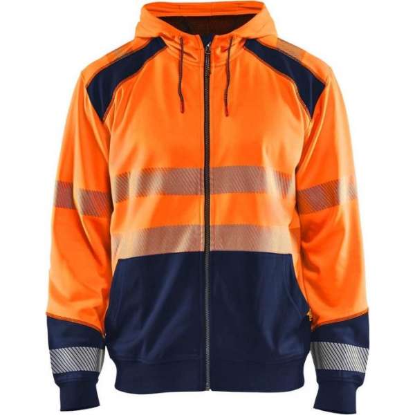 Blaklader Hooded sweatshirt High Vis - High Vis Oranje/Marineblauw - 3XL