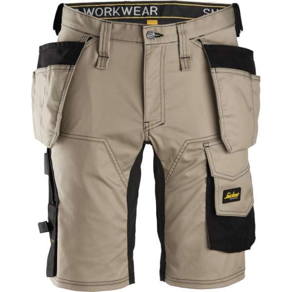 Snickers Korte Broek AllroundWork Stretch Holsterzakken 6141 - Mannen - Khaki/Zwart - 46 Snickers Korte Broek AllroundWork Stretch Holsterzakken 6141 - Mannen - Khaki/Zwart - 46