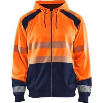 Blaklader Hooded sweatshirt High Vis - High Vis Oranje/Marineblauw - 2XL