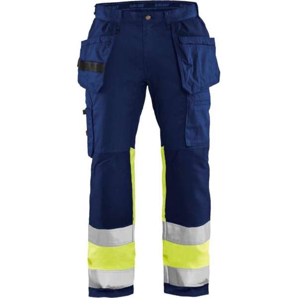 Blaklader High Vis werkbroek met stretch - Marine/High Vis Geel - C48 Blaklader High Vis werkbroek met stretch - Marine/High Vis Geel - C48