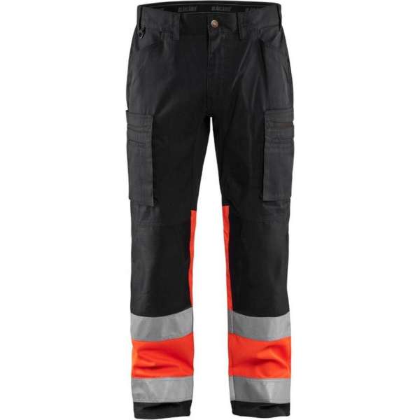 Blaklader Werkbroek met stretch High Vis - Zwart/High Vis Rood - C152