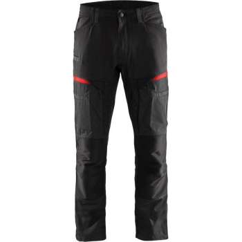 Blaklader Service werkbroek met stretch - Zwart/Rood - D116