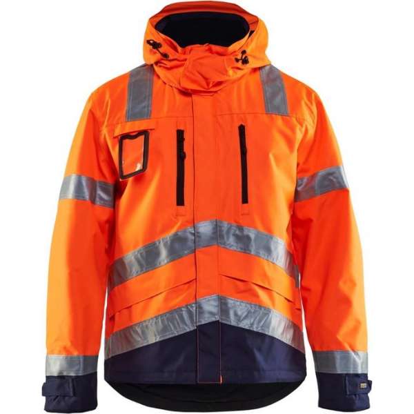 Blåkläder 4837-1977 Jack Ongevoerd High Vis Oranje/Marineblauw maat 5XL