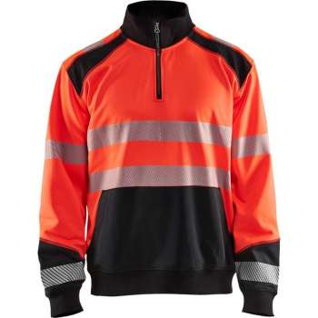 Blaklader Sweatshirt halve rits High Vis - High Vis Rood/Zwart - S