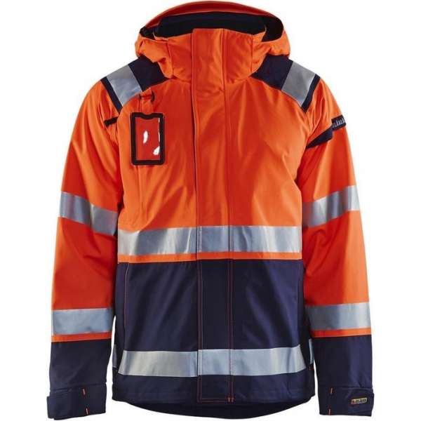 Blåkläder 4987-1987 Shell jack High Vis ongevoerd Oranje/Marineblauw maat XS Blåkläder 4987-1987 Shell jack High Vis ongevoerd Oranje/Marineblauw maat XS