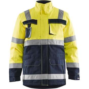 Blåkläder 4068-1530 Multinorm Winterjas Geel/Marineblauw maat XL