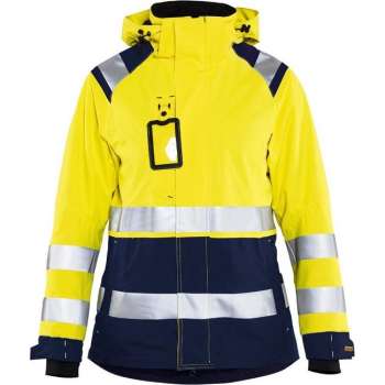 Blåkläder 4904-1987 Dames Shell jack High Vis Geel/Marineblauw maat M