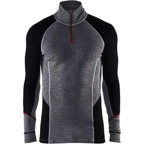 Blåkläder 4699-1736 Onderhemd zip-neck Grijs/Zwart maat 4XL Blåkläder 4699-1736 Onderhemd zip-neck Grijs/Zwart maat 4XL