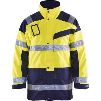 Blåkläder 4426-1997 Parka (Uitneembare voering) High Vis Geel/Marineblauw maat S