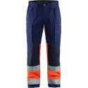 Blaklader Werkbroek met stretch High Vis - Marineblauw/Oranje - D96