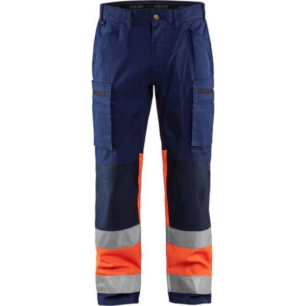 Blaklader Werkbroek met stretch High Vis - Marineblauw/Oranje - D96