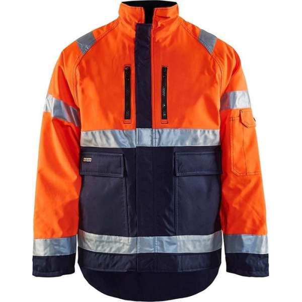 Blåkläder 4827-1977 Winterjas High Vis Oranje/Marineblauw maat XL