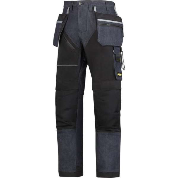Snickers Ruffwork werkbroek 6204-6504 Denim/Zwart mt.50 Snickers Ruffwork werkbroek 6204-6504 Denim/Zwart mt.50