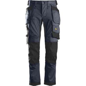 Snickers AllroundWork Stretch Werkbroek Holsterzakken 6241 - Mannen - Navy/Zwart - 56