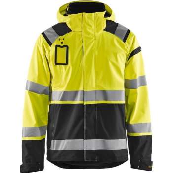 Blåkläder 4987-1987 Shell jack High Vis ongevoerd Geel/Zwart maat M
