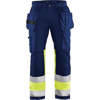 Blaklader High Vis werkbroek met stretch - Marine/High Vis Geel - C64