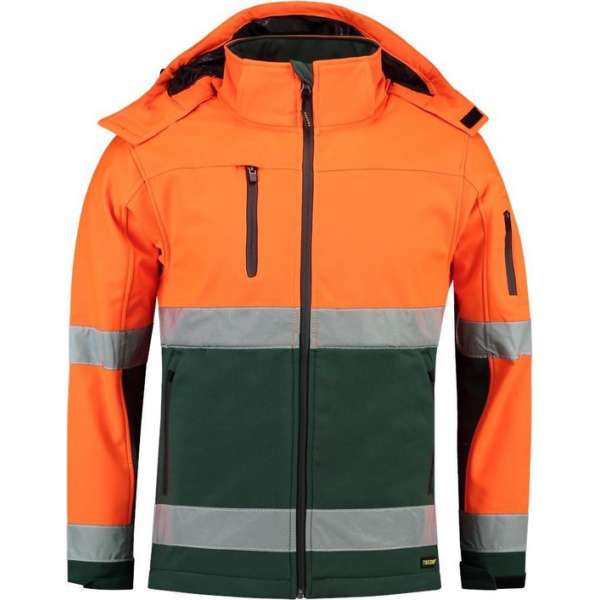 Tricorp Soft Shell Jack EN471 bi-color - Workwear - 403007 - fluor oranje / groen - Maat L